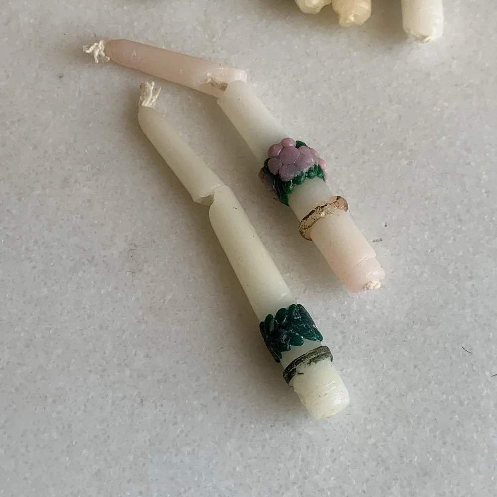 Dollhouse‎ Miniature Victorian Candelabra And 12 Real Wax Candles Flaws 5.5